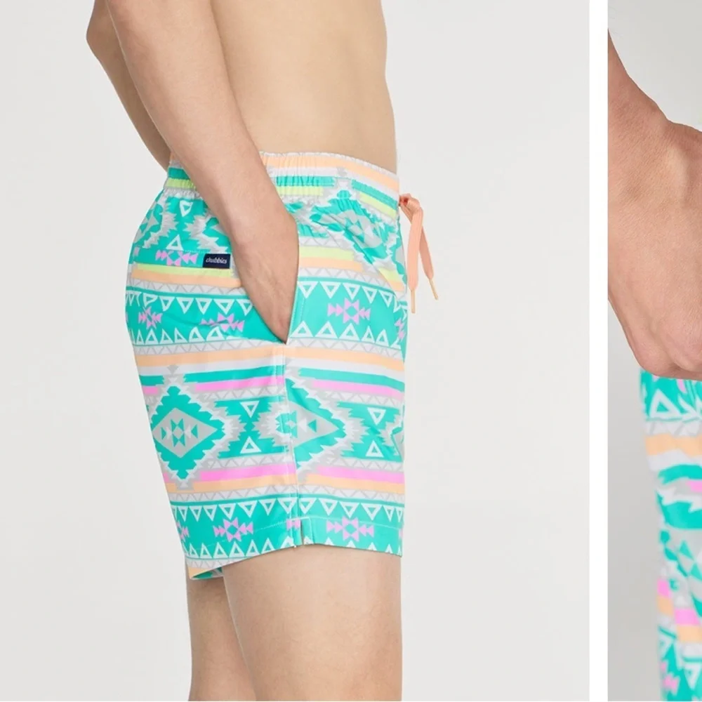 Chubbies Men’s Classic Swim Trunk 5.5” Inseam The En Fuegos Aztec Pastel